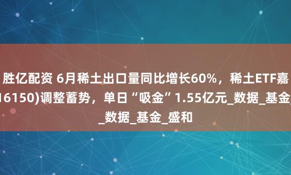 胜亿配资 6月稀土出口量同比增长60%，稀土ETF嘉实(516150)调整蓄势，单日“吸金”1.55亿元_数据_基金_盛和